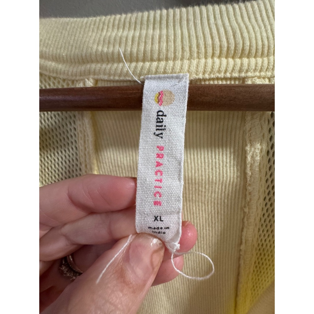 Daily Practice Anthropologie Mini Dress Zip Front Mesh Size XL Yellow Womens - Picture 6 of 10